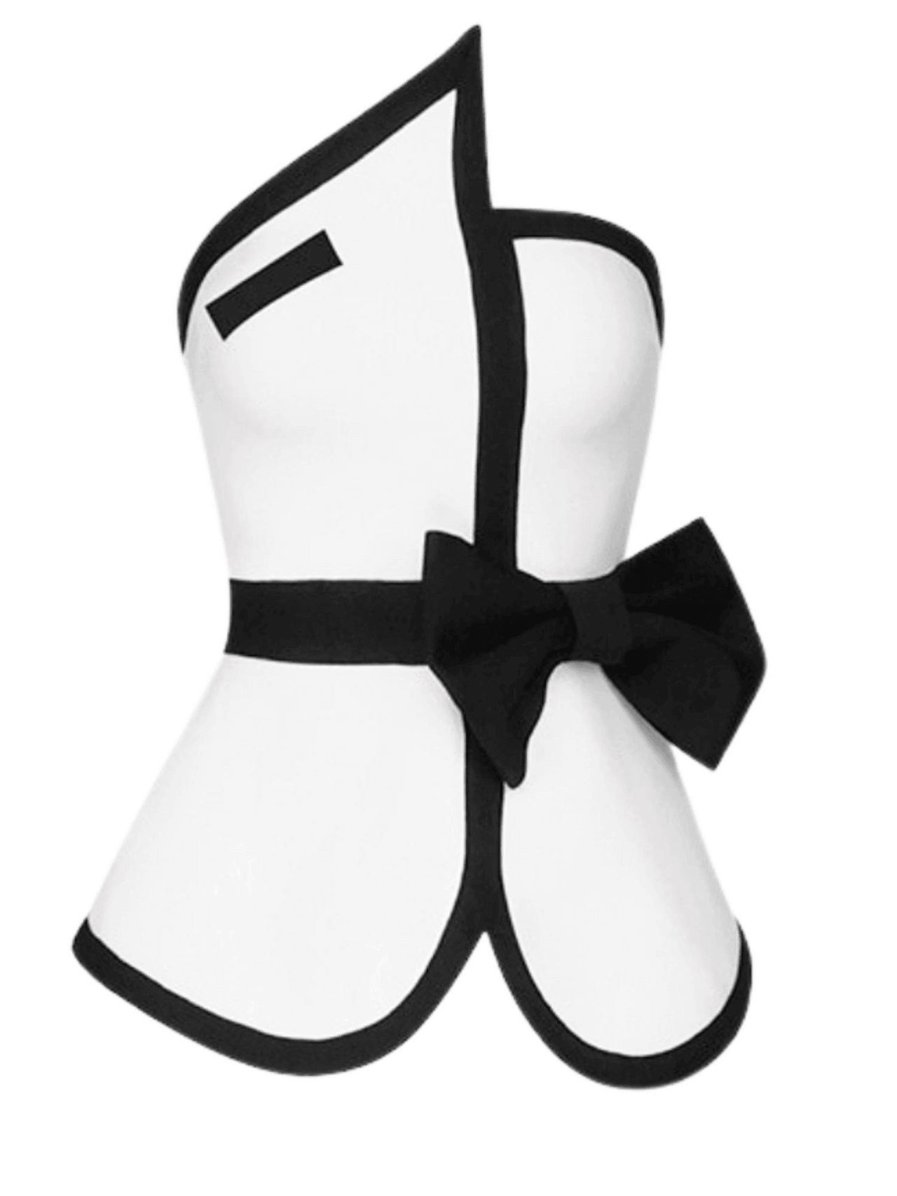 Strapless & Sleeveless Patchwork Bandage Top With Bow -, Dress Shirt , Drestiny , Australia, Black, Canada, Dress Shirts, L, M, New Zealand, S, Sleeveless, Strapless, United Kingdom, United States, White, XS , Drestiny , www.shopdrestiny.com