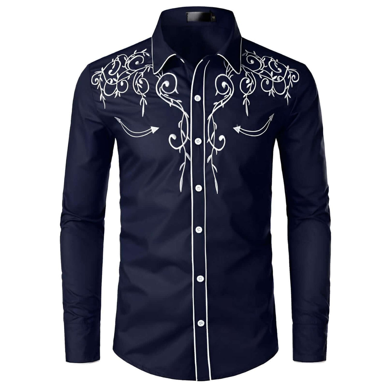 Stylish Western Cowboy Shirt Men -, Shirts & Tops , Drestiny , Australia, Black, Canada, Casual Shirts, Dark Blue, Dress Shirts, L, Long Sleeves, M, New Zealand, Red, S, United Kingdom, United States, White, XL, XXL , Drestiny , www.shopdrestiny.com