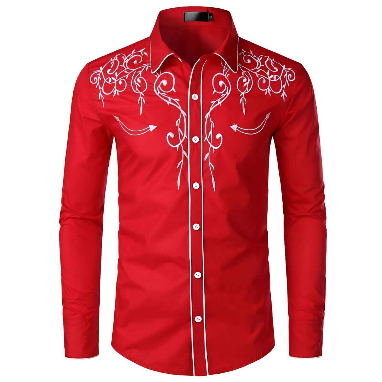 Stylish Western Cowboy Shirt Men -, Shirts & Tops , Drestiny , Australia, Black, Canada, Casual Shirts, Dark Blue, Dress Shirts, L, Long Sleeves, M, New Zealand, Red, S, United Kingdom, United States, White, XL, XXL , Drestiny , www.shopdrestiny.com