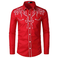 Thumbnail for Stylish Western Cowboy Shirt Men -, Shirts & Tops , Drestiny , Australia, Black, Canada, Casual Shirts, Dark Blue, Dress Shirts, L, Long Sleeves, M, New Zealand, Red, S, United Kingdom, United States, White, XL, XXL , Drestiny , www.shopdrestiny.com