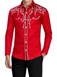 Thumbnail for Stylish Western Cowboy Shirt Men -, Shirts & Tops , Drestiny , Australia, Black, Canada, Casual Shirts, Dark Blue, Dress Shirts, L, Long Sleeves, M, New Zealand, Red, S, United Kingdom, United States, White, XL, XXL , Drestiny , www.shopdrestiny.com