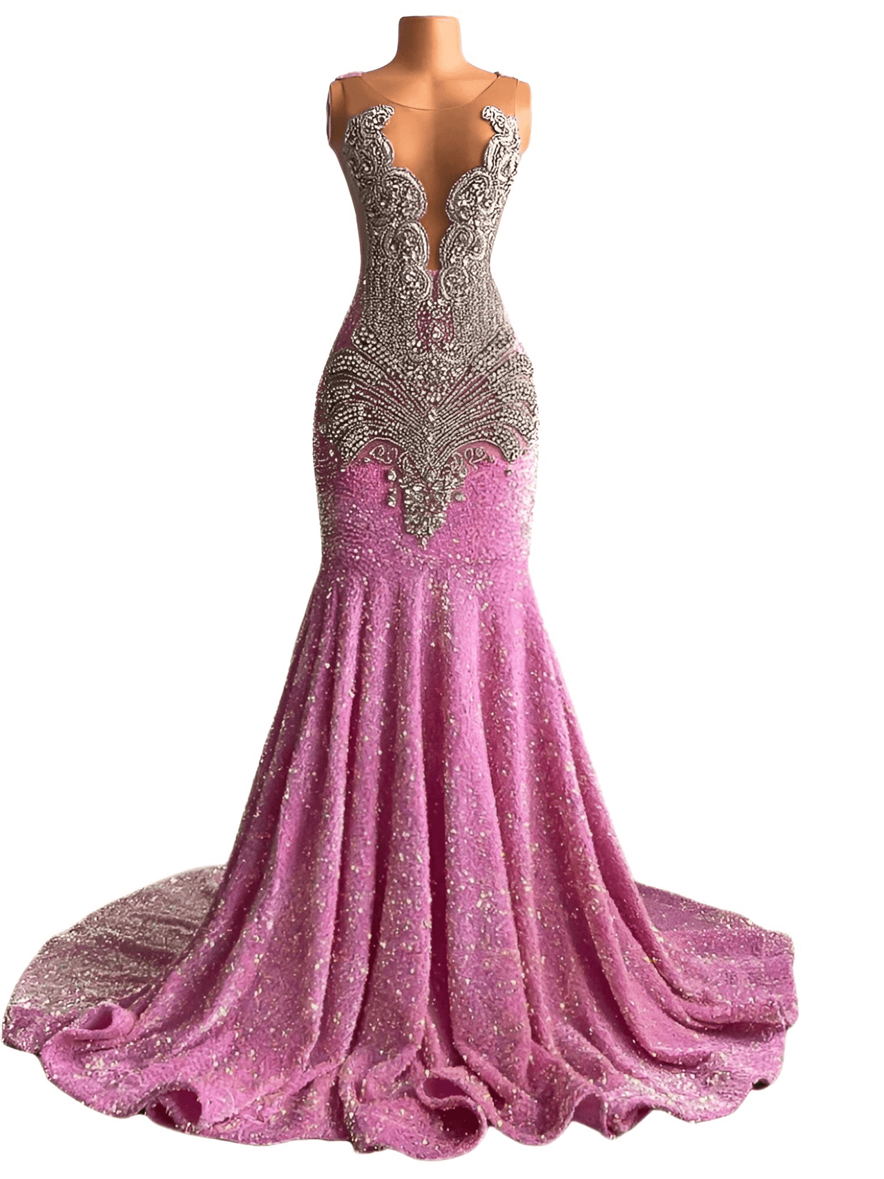 The Diamond Veil: Sequined Couture Evening Gown, Drestiny, Maxi Dresses, Sleeveless, 2, 4, 6, 8, 10, 12, 14, 16, Prom Dresses, Couture Dresses, United States, USA, Canada, Australia, United Kingdom, UK, Royal Blue, Pink, Grey, Silver, custom couture gown designers, bespoke evening gowns, luxury custom dressmakers, couture gowns, shopdrestiny.com