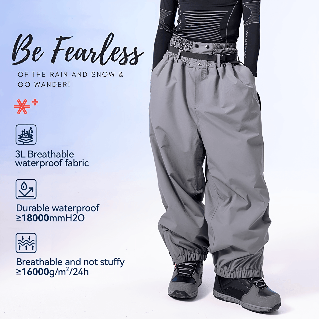 3L Water & Windproof Trendy Oversized Ski Pants For Men -, Snow Pants , Drestiny , Australia, Black, Canada, FR, Grey, L, M, New Zealand, S, Snow Pants, United Kingdom, United States, XL, XS , Drestiny , www.shopdrestiny.com