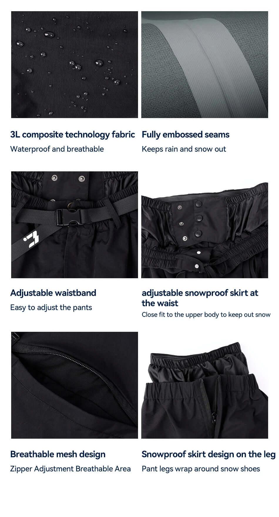 3L Water & Windproof Trendy Oversized Ski Pants For Men -, Snow Pants , Drestiny , Australia, Black, Canada, FR, Grey, L, M, New Zealand, S, Snow Pants, United Kingdom, United States, XL, XS , Drestiny , www.shopdrestiny.com