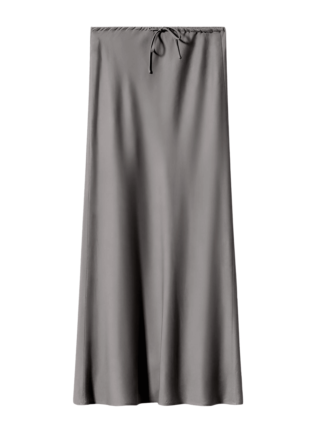 Trendy High Waist A Line Long Satin Skirts For Women -, Skirts, Drestiny, Australia, Brown, Chocolate, Grey, Black, Beige, Dark Green, Army Green, Navy Blue, Blue Grey, Wine Red, Champagne, FR, Grey, L, M, New Zealand, S, Skirts, United Kingdom, United States, XL, Drestiny, long satin skirt, satin maxi skirt, silk satin skirt, satin slip skirt maxi, grey satin maxi skirt, www.shopdrestiny.com