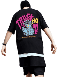 Thumbnail for Trust No One T Shirt Men -, Shirts & Tops , Drestiny , 4XL, Australia, Black, Blue, Canada, Casual Shirts, Deep Pink, FR, L, Light Blue, New Zealand, Pink, Short Sleeves, T-Shirts, United Kingdom, United States, White, XL, XXL, XXXL, Yellow , Drestiny , www.shopdrestiny.com