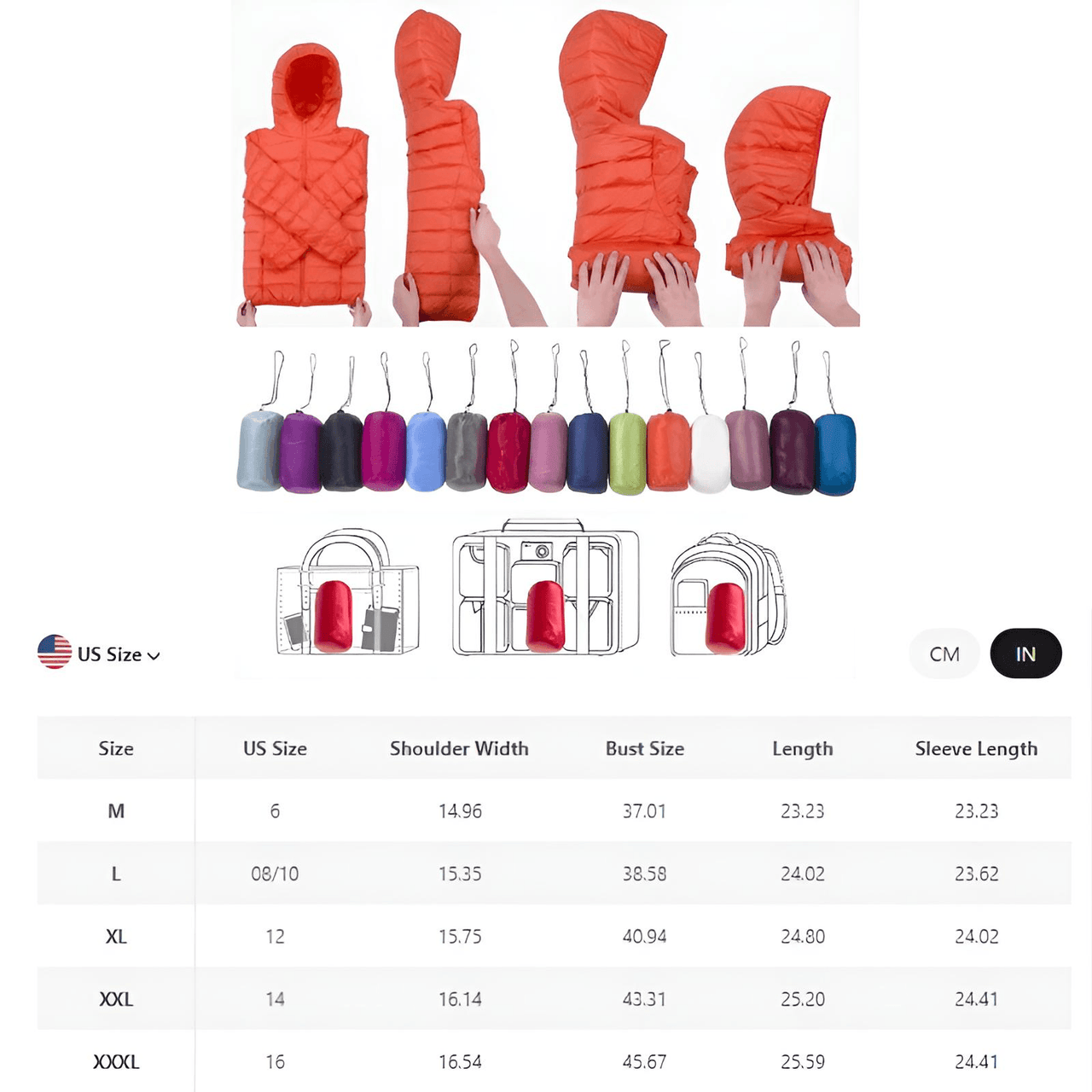 Ultra-Light Women's Thin Down Jacket, Drestiny, M, L, XL, 2XL, 3XL, United States, Australia, New Zealand, United Kingdom, Navy Blue, Khaki, Red, Sky Blue, Black, Wine Red, Pink, Deep Pink, shopdrestiny.com