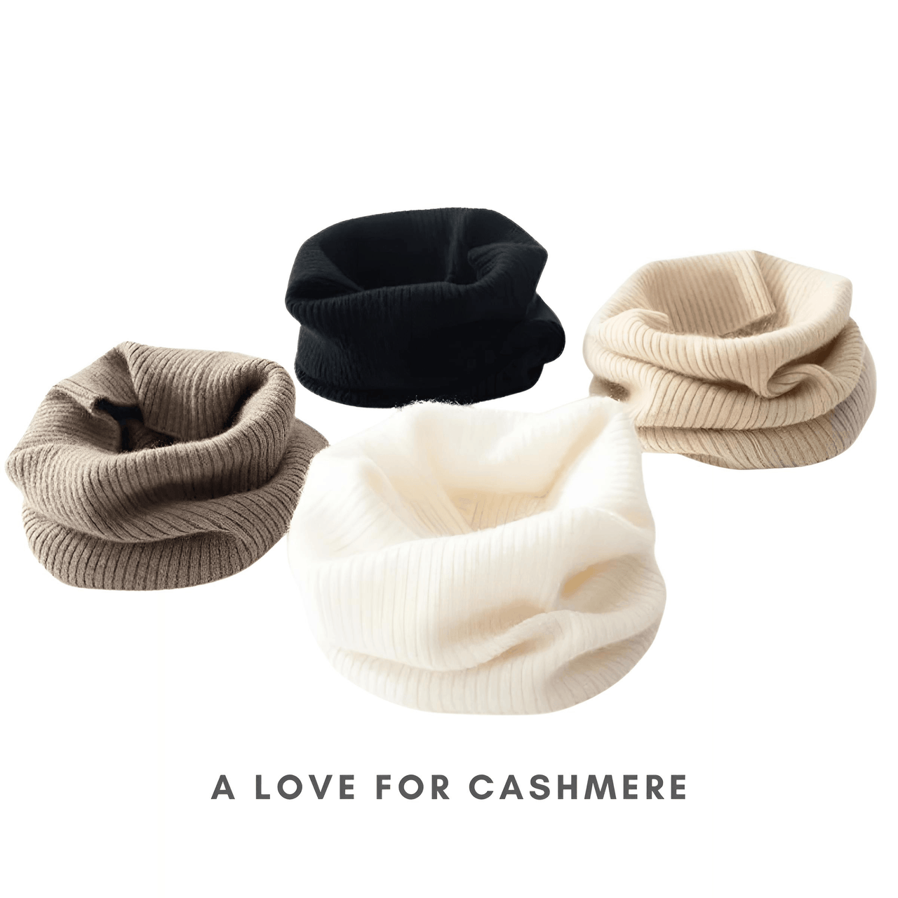 Unisex Winter White Cashmere Neck Warmer Scarves