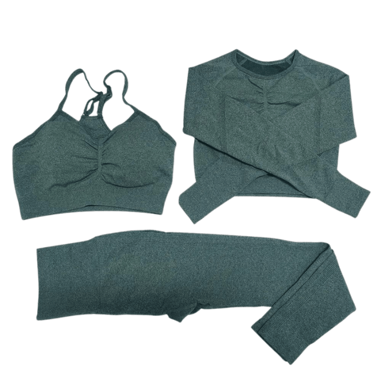 Women's 3 Piece Seamless Yoga Set -, Sets , Drestiny , Army Green, Australia, Blue, Crop Tops, Dark Green, Dark Grey, Dark Pink, Grey, L, Legging Sets, Leggings, Light Grey, Light Purple, Long Sleeves, M, New Zealand, Pant Sets, Purple, Red, S, Sets, Sleeveless, Sports Bras, United Kingdom, United States, Wine Red, Yellow , Drestiny , www.shopdrestiny.com