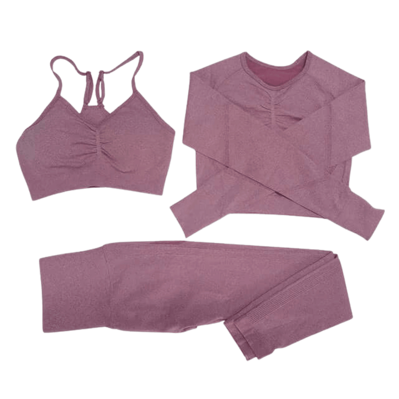 Women's 3 Piece Seamless Yoga Set -, Sets , Drestiny , Army Green, Australia, Blue, Crop Tops, Dark Green, Dark Grey, Dark Pink, Grey, L, Legging Sets, Leggings, Light Grey, Light Purple, Long Sleeves, M, New Zealand, Pant Sets, Purple, Red, S, Sets, Sleeveless, Sports Bras, United Kingdom, United States, Wine Red, Yellow , Drestiny , www.shopdrestiny.com