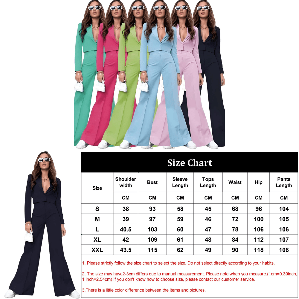 Cropped Blazer and Wide Leg Pants High Waisted 2-Piece Sets For Women -, Pant Sets , Drestiny , Australia, Blazers, Casual Pants, Casual Shirts, Crop Tops, Deep Pink, Dress Pants, Dress Shirts, Green, L, Light Blue, Long Sleeves, M, Navy, New Zealand, Pant Sets, Pant Suits, Pink, S, Sets, Teal, United Kingdom, United States, XL, XXL , Drestiny , www.shopdrestiny.com