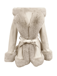 Thumbnail for Hooded Fur Coats For Women With Belt and Fur Lining Inside -, Coats , Drestiny , Australia, Beige, Black, Brown, Camel, Canada, Coats, Jackets, L, M, New Zealand, S, United Kingdom, United States, XL, XXL, XXXL , Drestiny , www.shopdrestiny.com