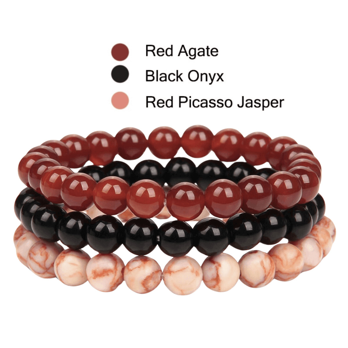 8mm Natural Stone Bracelet 3Pcs/Set -, Bracelets , Drestiny , Australia, Black, Blue, Bracelets, Brown, Canada, Dark Blue, Dark Grey, Dark Pink, Dark Red, Gender_Men, Gender_Women, Green, Grey, Light Blue, Light Pink, New Zealand, Pink, Purple, Red, Sky Blue, United Kingdom, United States, White, Yellow , Drestiny , www.shopdrestiny.com