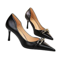 Thumbnail for Women's Elegant Metal Design Kitten Heel Pumps -, Pumps , Drestiny , Apricot, Australia, Black, Blue, Blue Grey, Canada, Heels, New Zealand, Nude, Pumps, Red, United Kingdom, United States , Drestiny , www.shopdrestiny.com