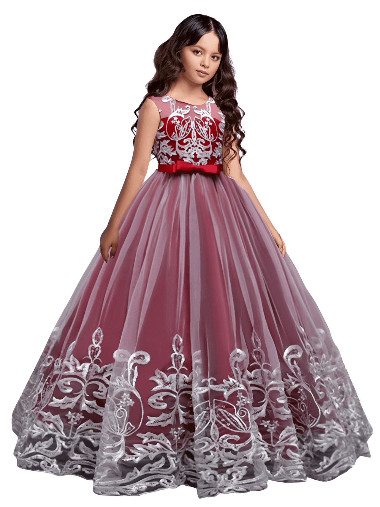 Formal Occasion Dress For Girls - With FREE Tiara, Gloves & Petticoat! -, Dress , Drestiny , 10T, 11T, 12T, 3T, 4T, 5T, 6T, 7T, 8T, 9T, Australia, Canada, Champagne, Dark Blue, Dark Green, Dark Red, Deep Pink, Dresses, Flower Girl Dresses, FR, Girls, Ivory, Light Blue, New Zealand, Pink, Purple, Sleeveless, TD, United Kingdom, United States , Drestiny , www.shopdrestiny.com