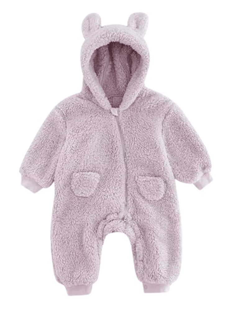 0-2Y Adorable Warm One Piece Hooded Jumpsuits For Baby With Ears! -, Rompers , Drestiny , 0M, 12M, 18M, 24M, 3M, 6M, Apricot, Australia, Blue, Boys, Brown, Canada, Girls, Jumpsuits, New Zealand, Off White, Pant Sets, Pink, Purple, Rompers, Sets, United Kingdom, United States , Drestiny , www.shopdrestiny.com