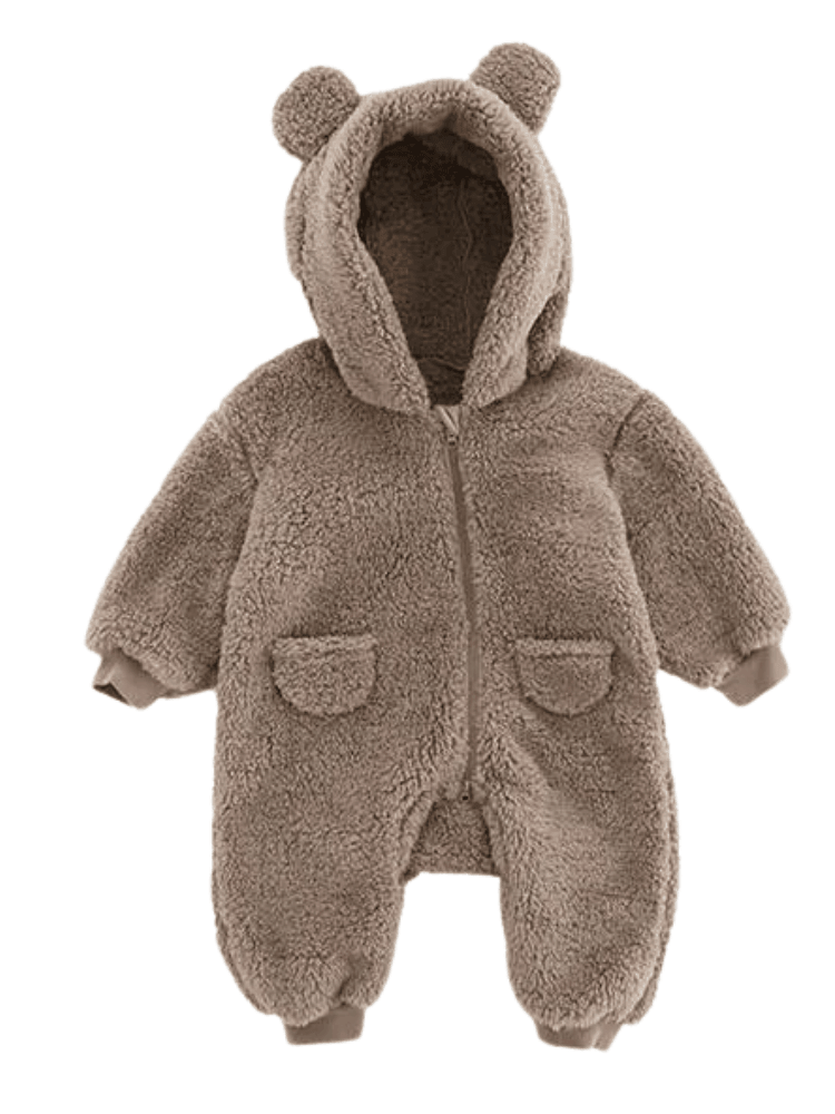 0-2Y Adorable Warm One Piece Hooded Suits For Baby With Ears! -, Rompers , Drestiny , 0M, 12M, 18M, 24M, 3M, 6M, Apricot, Australia, Blue, Boys, Brown, Canada, Girls, Jumpsuits, New Zealand, Off White, Pant Sets, Pink, Purple, Rompers, Sets, United Kingdom, United States , Drestiny , www.shopdrestiny.com