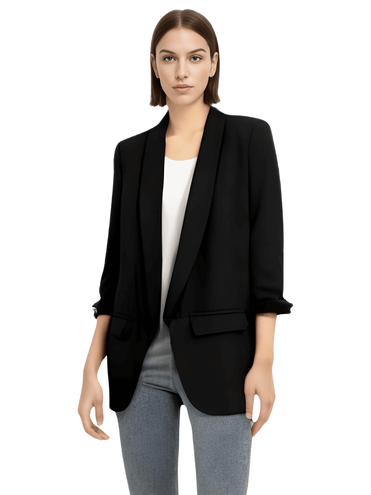 Modern Three Quarter Pile Sleeve Blazer For Women - In 8 Colors! -, Blazers , Drestiny , Australia, Beige, Black, Blazers, Brown, Fuchsia, Gold, Green, Hot Pink, Jackets, Khaki, L, M, New Zealand, Pink, S, United Kingdom, United States, Wine Red, Yellow , Drestiny , www.shopdrestiny.com