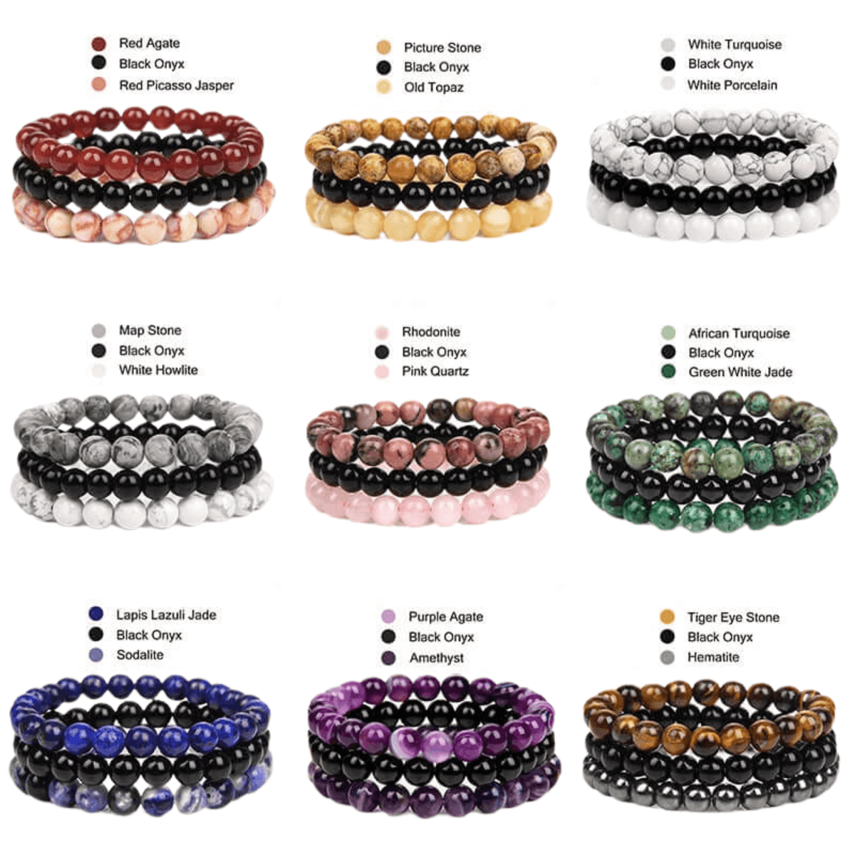 8mm Natural Stone Bracelet 3Pcs/Set -, Bracelets , Drestiny , Australia, Black, Blue, Bracelets, Brown, Canada, Dark Blue, Dark Grey, Dark Pink, Dark Red, Gender_Men, Gender_Women, Green, Grey, Light Blue, Light Pink, New Zealand, Pink, Purple, Red, Sky Blue, United Kingdom, United States, White, Yellow , Drestiny , www.shopdrestiny.com