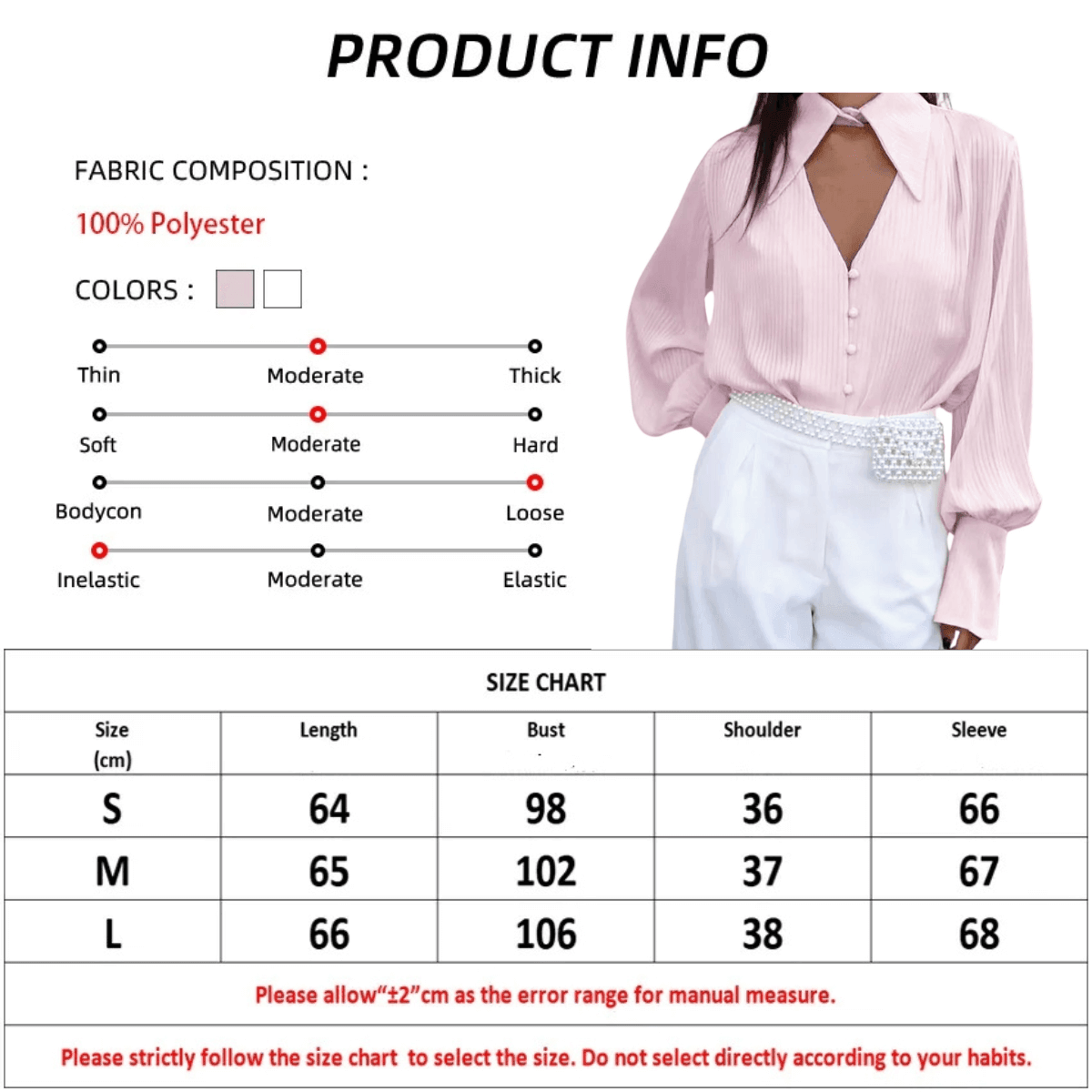 Cutout Single-Breasted Blouse For Women -, Blouse , Drestiny , Australia, Blouses, Canada, Casual Shirts, Dress Shirts, L, Long Sleeves, M, New Zealand, Pink, S, United Kingdom, United States, White , Drestiny , www.shopdrestiny.com