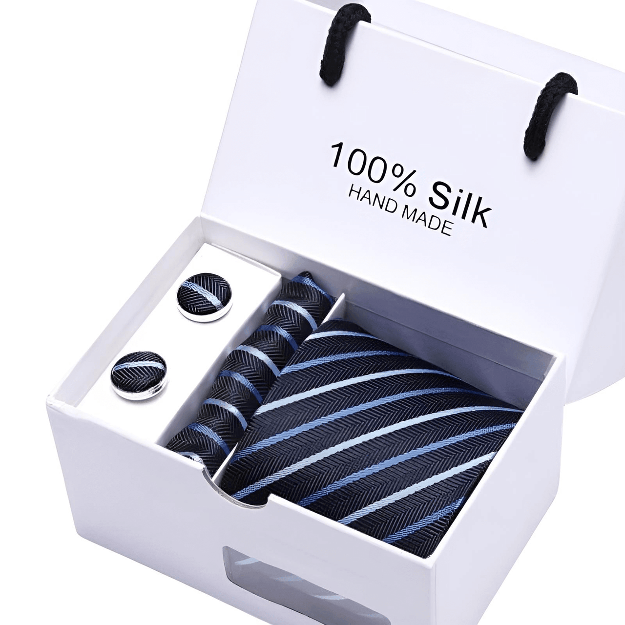 Wedding Silk Tie Handkerchief & Cuff Links Set -, Tie Sets , Drestiny , Australia, Beige, Black, Blue, Brown, Canada, Cufflinks, Dark Blue, Dark Brown, Dark Red, Gender_Men, Gold, Light Blue, Light Brown, Navy, New Zealand, Pink, Pocket Squares, Red, Royal Blue, Sets, Silver, Sky Blue, Ties, United Kingdom, United States, White, Wine Red , Drestiny , www.shopdrestiny.com