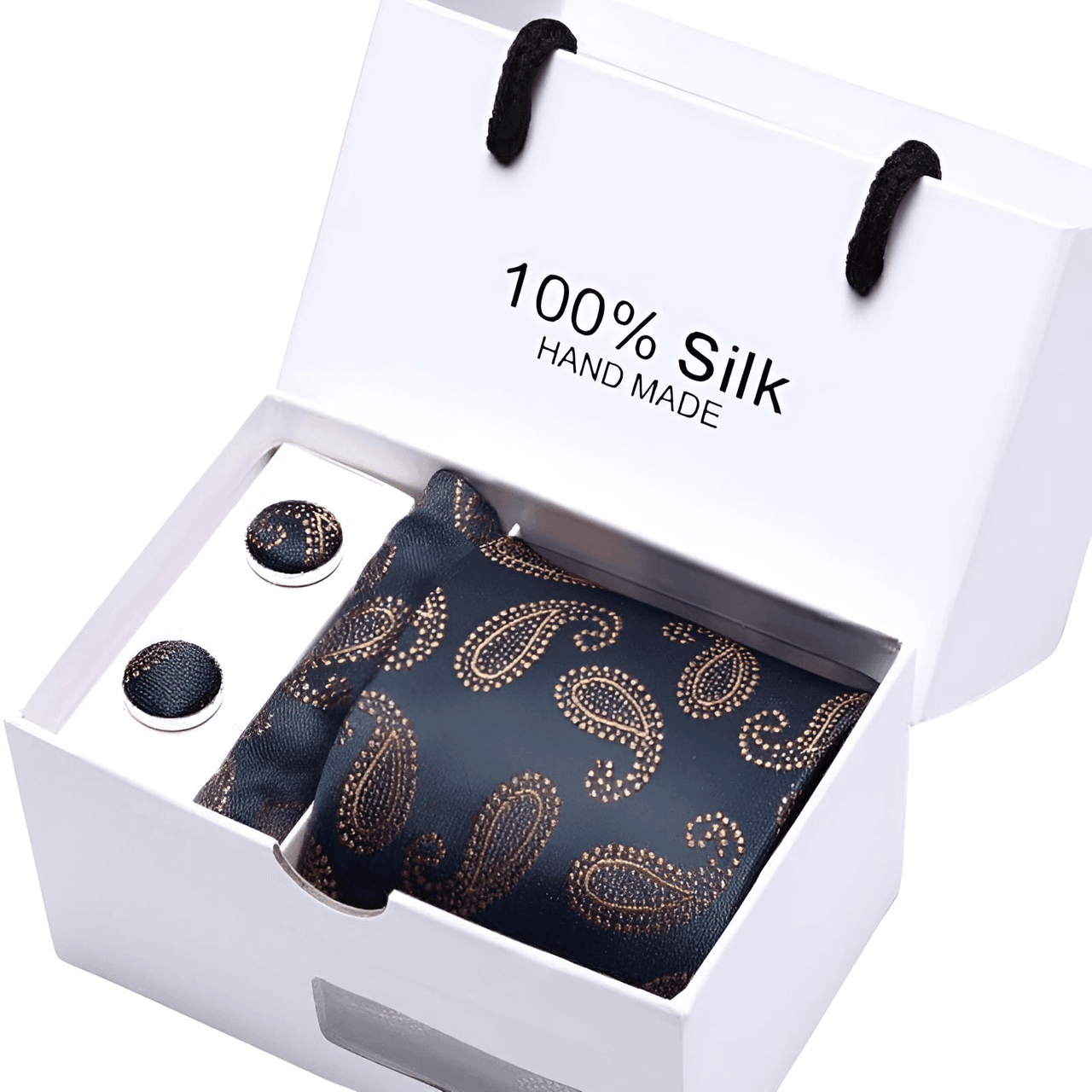 Wedding Silk Tie Handkerchief & Cuff Links Set -, Tie Sets , Drestiny , Australia, Beige, Black, Blue, Brown, Canada, Cufflinks, Dark Blue, Dark Brown, Dark Red, Gender_Men, Gold, Light Blue, Light Brown, Navy, New Zealand, Pink, Pocket Squares, Red, Royal Blue, Sets, Silver, Sky Blue, Ties, United Kingdom, United States, White, Wine Red , Drestiny , www.shopdrestiny.com