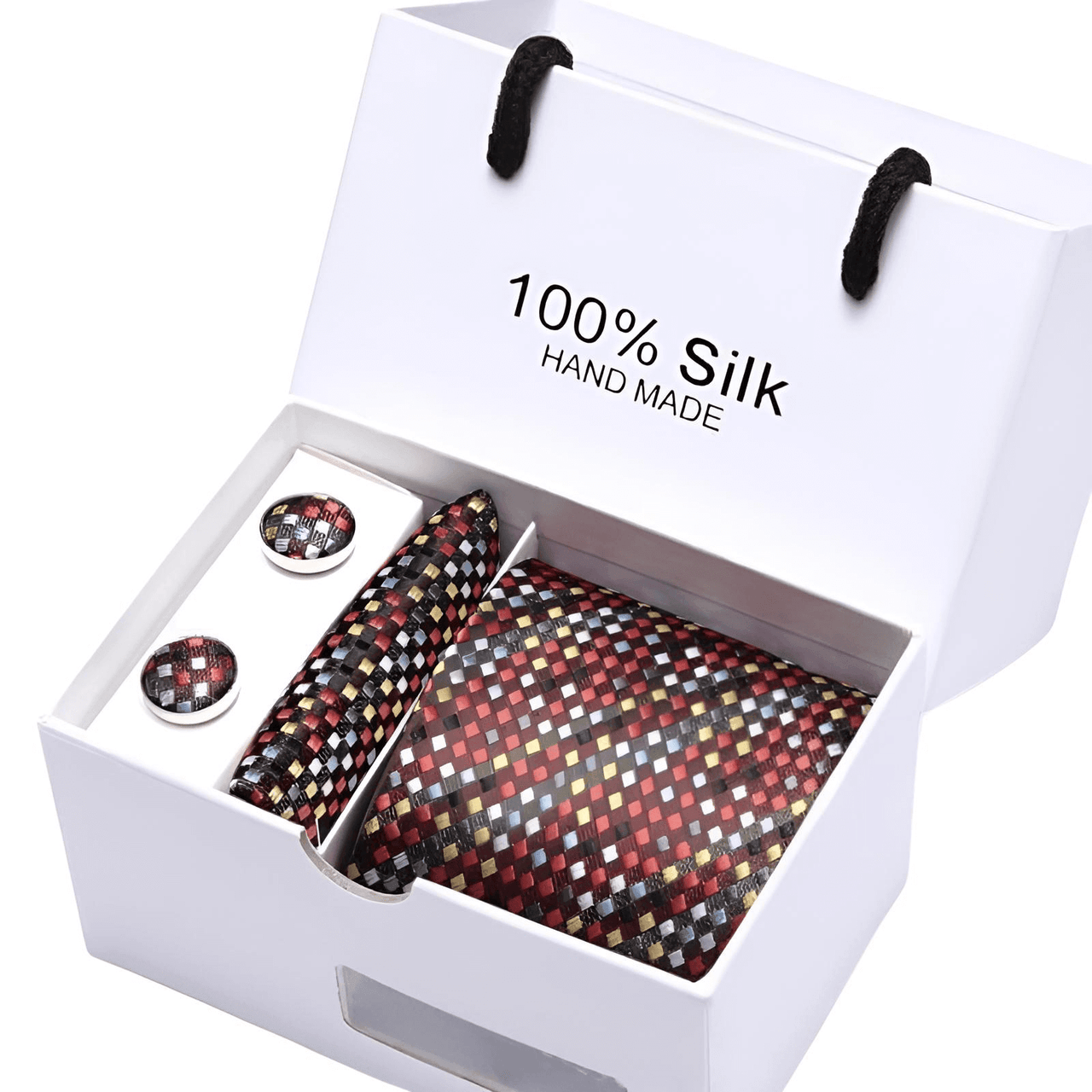 Wedding Silk Tie Handkerchief & Cuff Links Set -, Tie Sets , Drestiny , Australia, Beige, Black, Blue, Brown, Canada, Cufflinks, Dark Blue, Dark Brown, Dark Red, Gender_Men, Gold, Light Blue, Light Brown, Navy, New Zealand, Pink, Pocket Squares, Red, Royal Blue, Sets, Silver, Sky Blue, Ties, United Kingdom, United States, White, Wine Red , Drestiny , www.shopdrestiny.com