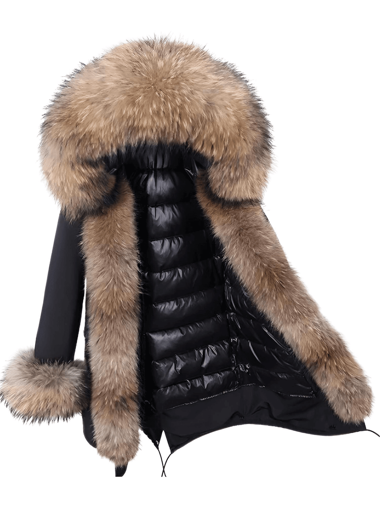 White Duck Down Women's Real Fur Coats -, Coat , Drestiny , Black, Coats, French Grey, L, M, Olive Green, S, Silver, United Kingdom, United States, XL, XXL , Drestiny , www.shopdrestiny.com