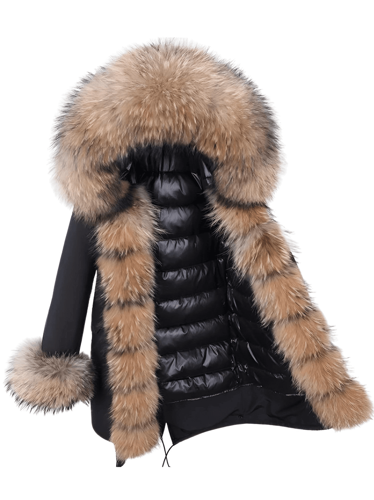 White Duck Down Women's Real Fur Coats -, Coat , Drestiny , Black, Coats, French Grey, L, M, Olive Green, S, Silver, United Kingdom, United States, XL, XXL , Drestiny , www.shopdrestiny.com