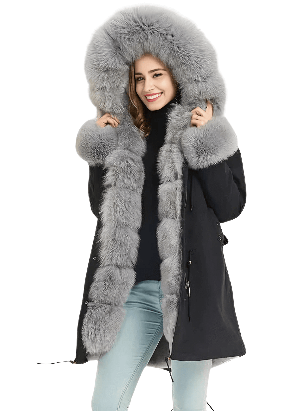 Stay warm in style with the luxurious white duck down real fur coats for women. Shop at Drestiny today and enjoy free shipping, plus we'll cover the tax! Don't miss out on this limited time offer to save up to 50% off. As seen on FOX/NBC/CBS