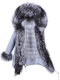 Thumbnail for White Duck Down Women's Real Fur Coats -, Coat , Drestiny , Black, Coats, French Grey, L, M, Olive Green, S, Silver, United Kingdom, United States, XL, XXL , Drestiny , www.shopdrestiny.com