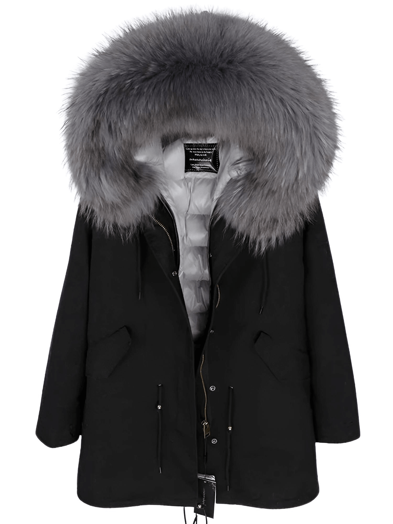 White Duck Down Women's Real Fur Coats -, Coat , Drestiny , Black, Coats, French Grey, L, M, Olive Green, S, Silver, United Kingdom, United States, XL, XXL , Drestiny , www.shopdrestiny.com