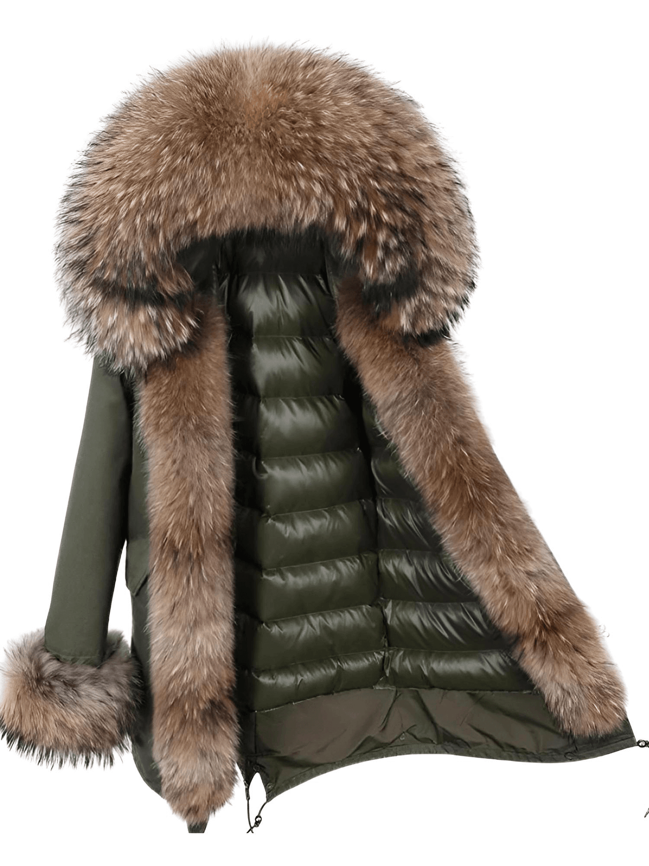 White Duck Down Women's Real Fur Coats -, Coat , Drestiny , Black, Coats, French Grey, L, M, Olive Green, S, Silver, United Kingdom, United States, XL, XXL , Drestiny , www.shopdrestiny.com