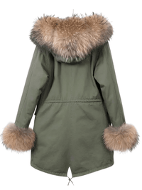 Thumbnail for White Duck Down Women's Real Fur Coats -, Coat , Drestiny , Black, Coats, French Grey, L, M, Olive Green, S, Silver, United Kingdom, United States, XL, XXL , Drestiny , www.shopdrestiny.com