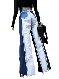 Thumbnail for Wide Leg High Waist Denim Patchwork Jeans For Women -, Jeans , Drestiny , Australia, Blue, Canada, Casual Pants, Dark Blue, Jeans, L, M, New Zealand, S, United Kingdom, United States, XL, XXL , Drestiny , www.shopdrestiny.com