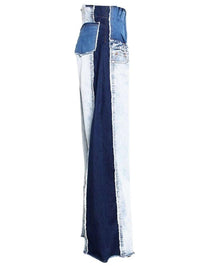 Thumbnail for Wide Leg High Waist Denim Patchwork Jeans For Women -, Jeans , Drestiny , Australia, Blue, Canada, Casual Pants, Dark Blue, Jeans, L, M, New Zealand, S, United Kingdom, United States, XL, XXL , Drestiny , www.shopdrestiny.com