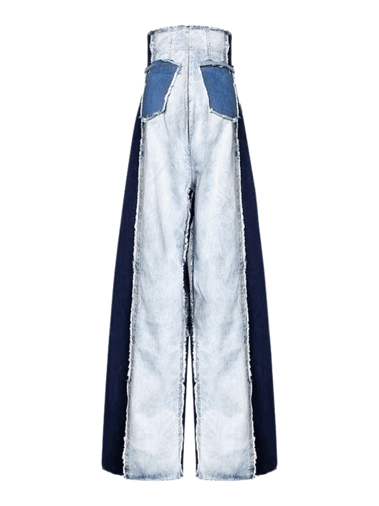 Wide Leg High Waist Denim Patchwork Jeans For Women -, Jeans , Drestiny , Australia, Blue, Canada, Casual Pants, Dark Blue, Jeans, L, M, New Zealand, S, United Kingdom, United States, XL, XXL , Drestiny , www.shopdrestiny.com