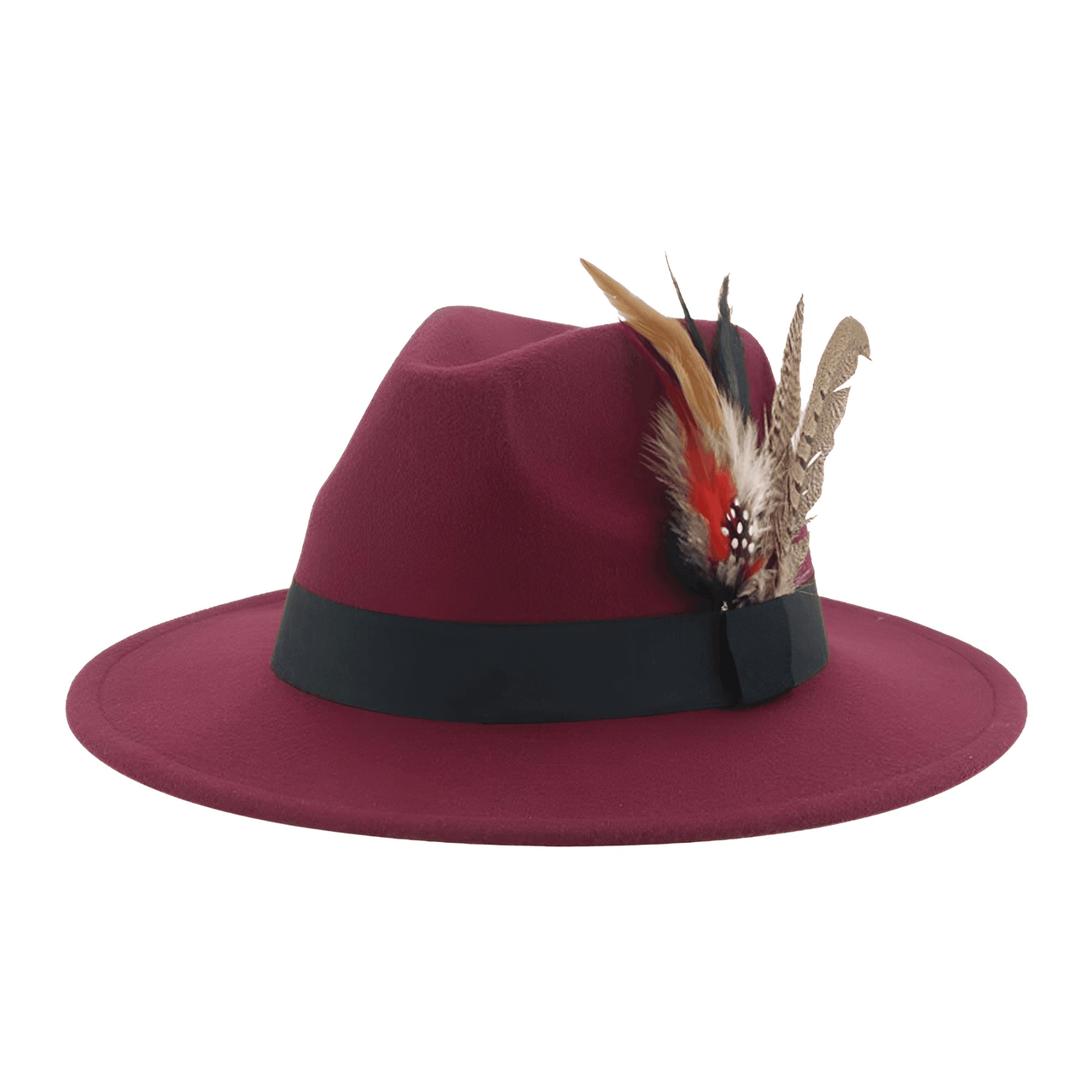 Fedora With Feather and Band Detailing For Men & Women -, Fedora , Drestiny , Army Green, Australia, Black, Blue, Canada, Chocolate, Dark Blue, Dark Brown, Dark Green, Dark Orange, Deep Pink, Gender_Men, Gender_Women, Green, Hats, Khaki, Lavender, Light Blue, Light Green, Light Purple, New Zealand, Olive Green, Orange, Pink, Purple, Tomato, United Kingdom, United States, White, Wine Red, Yellow , Drestiny , www.shopdrestiny.com