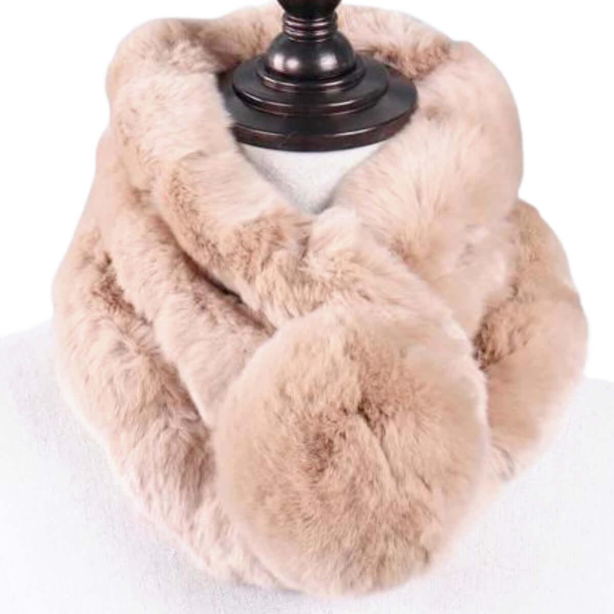 Winter Natural 100% Rex Rabbit Fur Ring Scarves For Women -, Scarves , Drestiny , Australia, Beige, Bisque, Black, Blue, Blue Grey, Brown, Canada, Dark Grey, Dark Pink, FR, Gender_Women, Grey, Khaki, New Zealand, Orange, Pink, Purple, Scarves, Silver, United Kingdom, United States, White, Wine Red , Drestiny , www.shopdrestiny.com