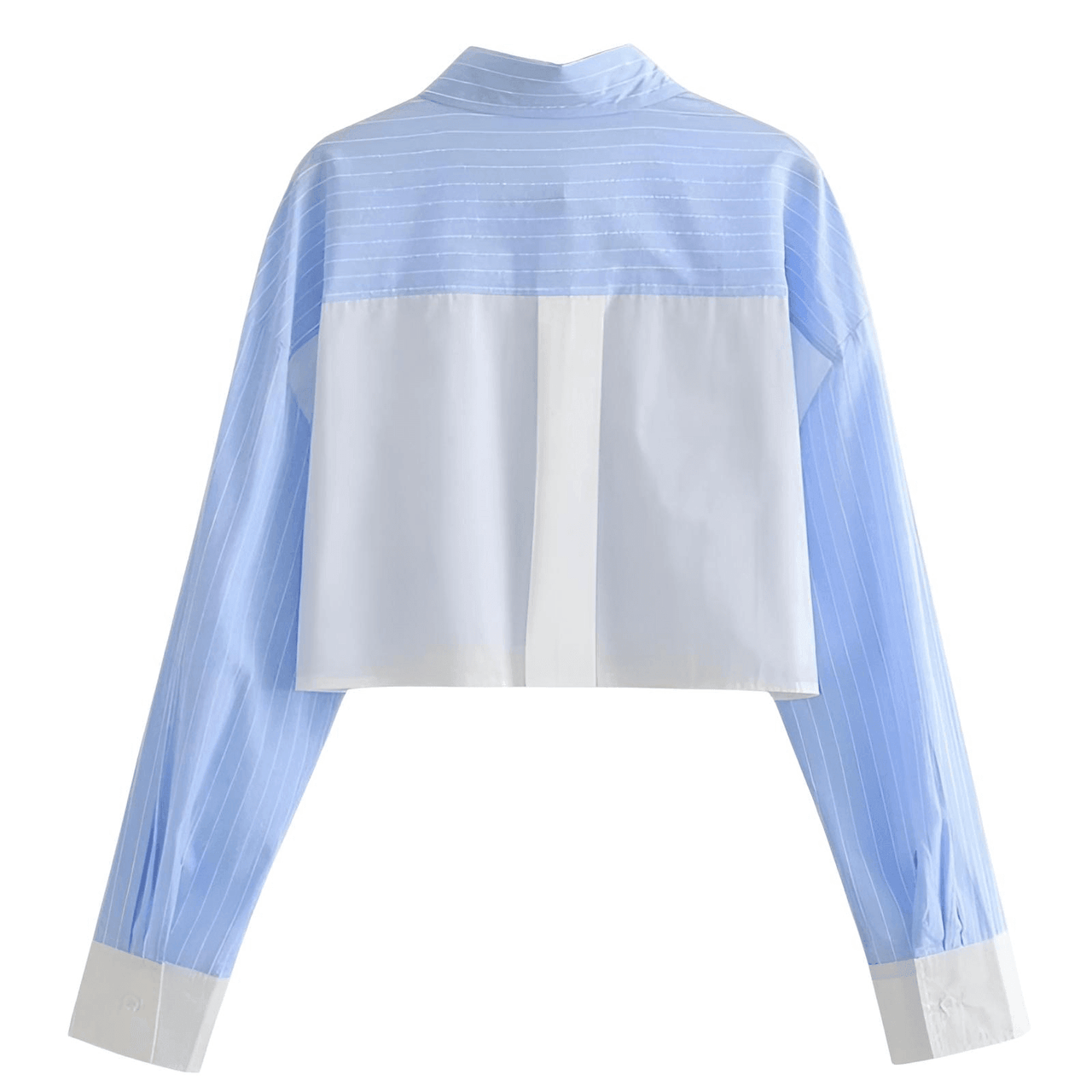 Women's 2-Piece Fashion Stripe Shirt + Casual Shorts Set -, Short Sets , Drestiny , Australia, Blouses, Blue, Casual Shirts, Crop Tops, FR, L, Long Sleeves, M, New Zealand, S, Short Sets, Shorts, United Kingdom, United States, White , Drestiny , www.shopdrestiny.com