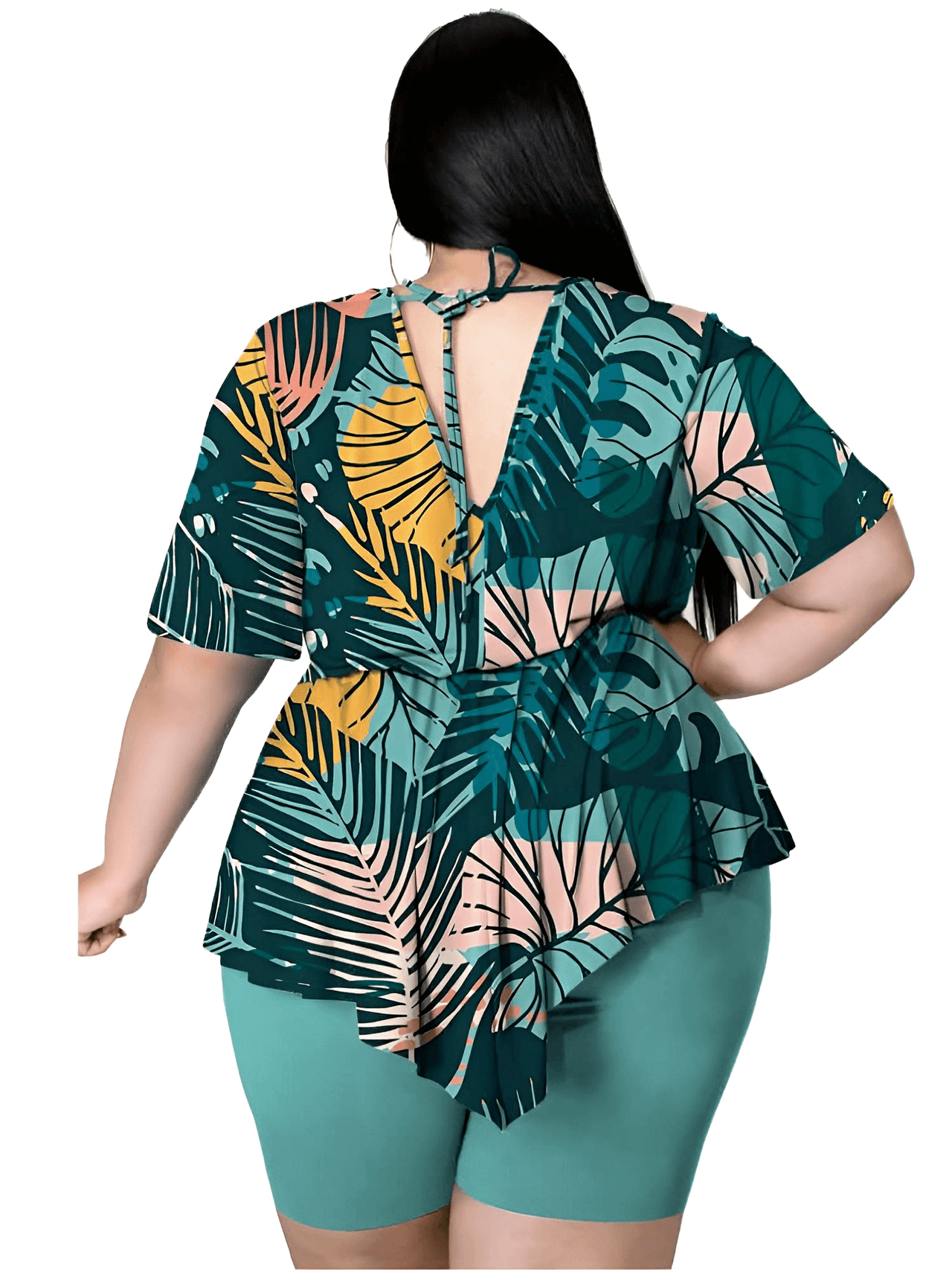 Women's 2-Piece Plus Size Short Set -, Outfit Sets , Drestiny , 4XL, Australia, Black, Blue, Casual Shirts, Green, New Zealand, Sets, Short Sets, Short Sleeves, Shorts, United Kingdom, United States, XL, XXL, XXXL , Drestiny , www.shopdrestiny.com