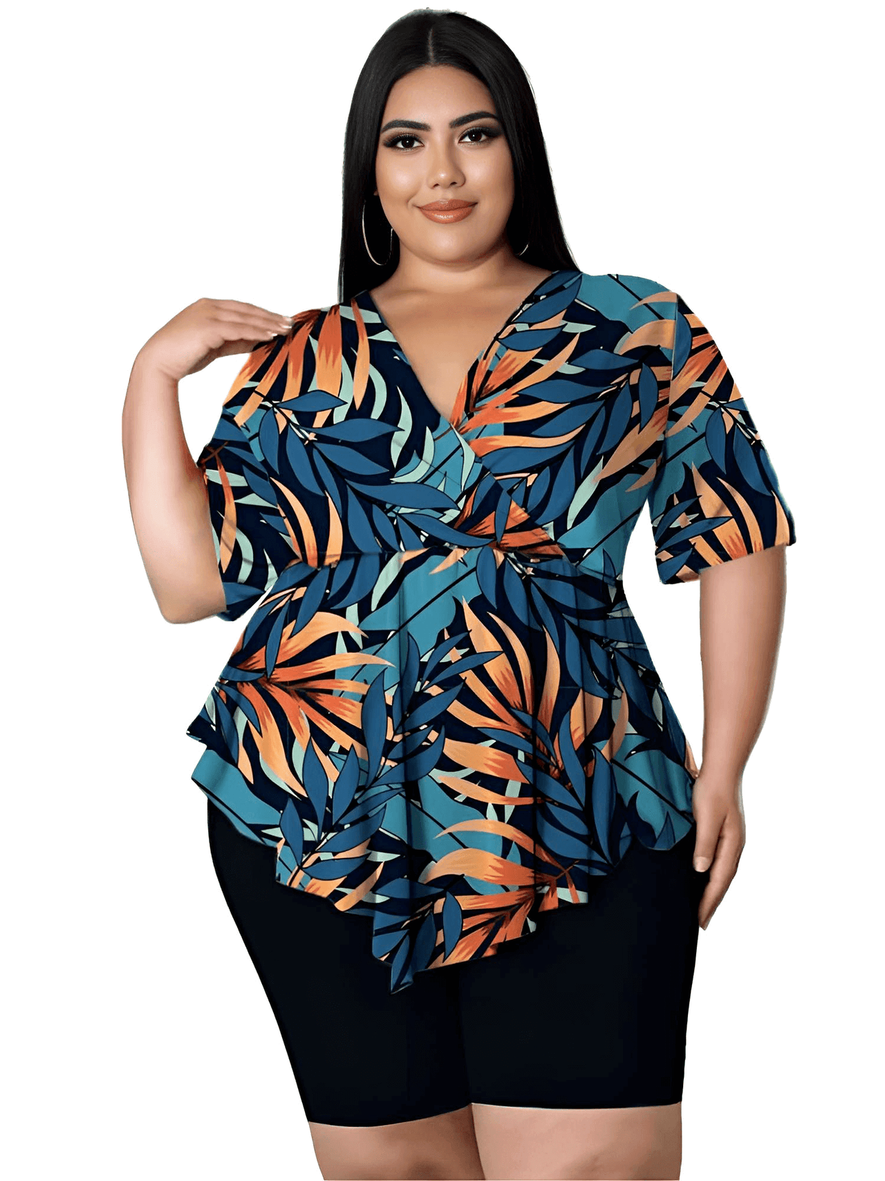 Women's 2-Piece Plus Size Short Set -, Outfit Sets , Drestiny , 4XL, Australia, Black, Blue, Casual Shirts, Green, New Zealand, Sets, Short Sets, Short Sleeves, Shorts, United Kingdom, United States, XL, XXL, XXXL , Drestiny , www.shopdrestiny.com