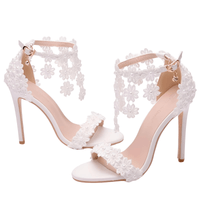 Thumbnail for Women's Ankle Strap Sandals With Lace Flower -, Heels , Drestiny , Australia, Beige, Blue, FR, Gold, Green, Heels, High Heels, New Zealand, Pink, Purple, Red, Sandals, United Kingdom, United States, White, Yellow , Drestiny , www.shopdrestiny.com