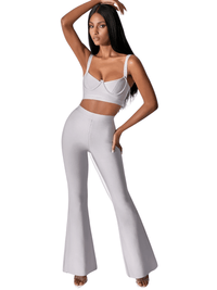 Thumbnail for Women's Bandage 2-Piece Set Including High Waist Flared Pants and Crop Top -, Pant Sets , Drestiny , Australia, Black, Blue, Crop Tops, Green, Grey, L, Light Blue, Lilac, M, New Zealand, Olive, Pant Sets, Purple, Red, S, Sets, Sleeveless, United Kingdom, United States, White, XS , Drestiny , www.shopdrestiny.com