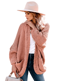 Thumbnail for Women's Batwing Sleeve Boho Knitted Cardigan With Pockets -, Cardigan , Drestiny , Australia, Cardigans, Dark Grey, Khaki, L, Light Grey, M, New Zealand, Orange, Pink, Purple, S, Sweaters, United Kingdom, United States, XL , Drestiny , www.shopdrestiny.com