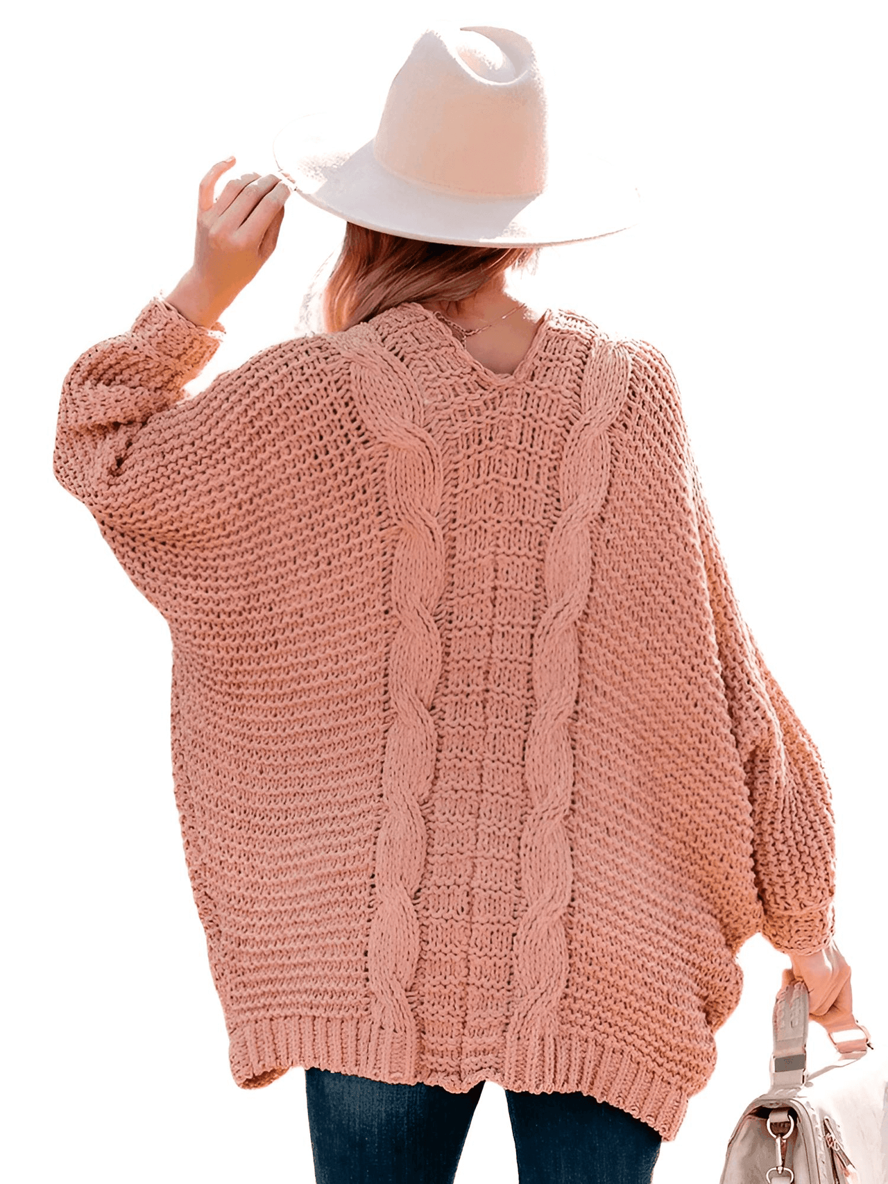 Women's Batwing Sleeve Boho Knitted Cardigan With Pockets -, Cardigan , Drestiny , Australia, Cardigans, Dark Grey, Khaki, L, Light Grey, M, New Zealand, Orange, Pink, Purple, S, Sweaters, United Kingdom, United States, XL , Drestiny , www.shopdrestiny.com