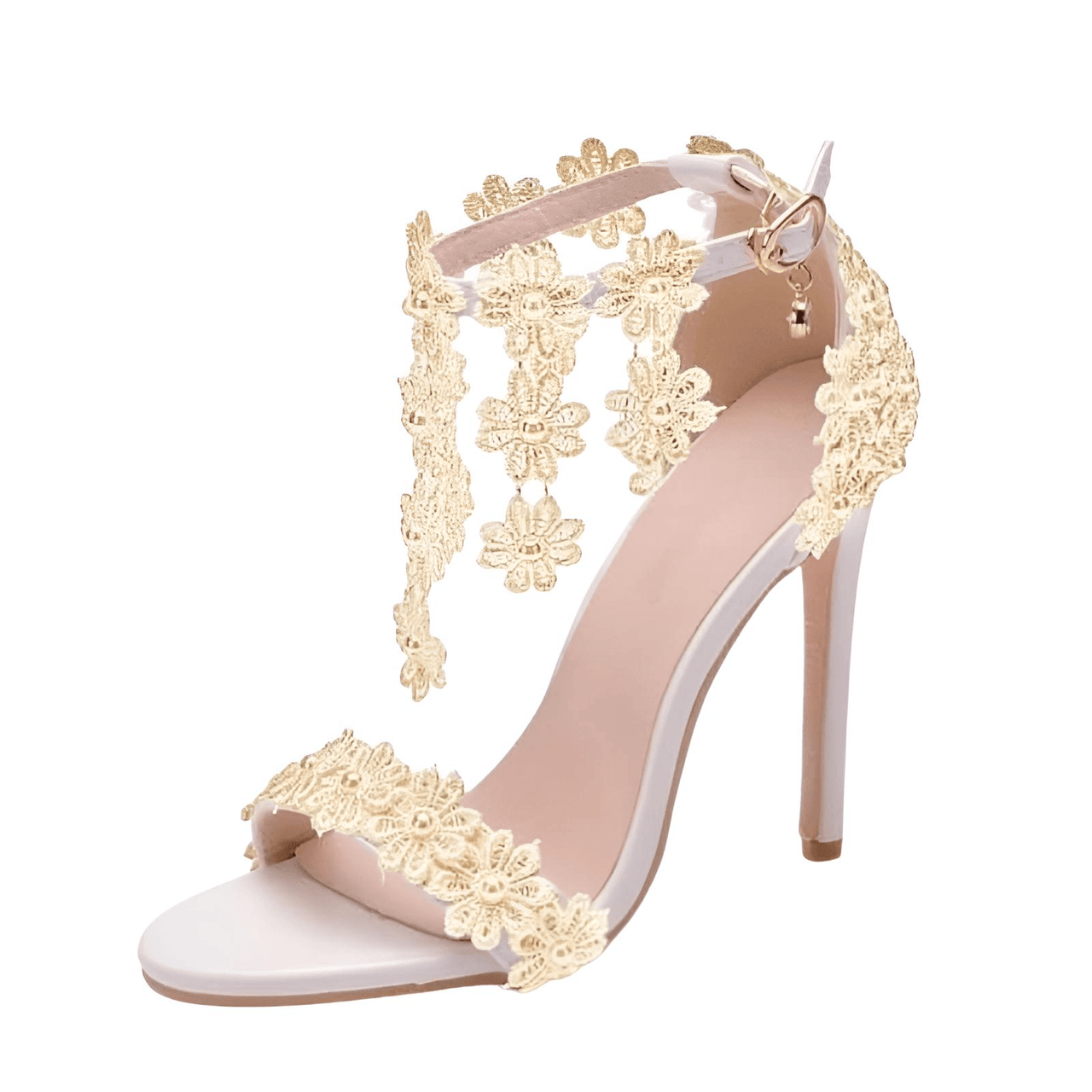 Women's Ankle Strap Sandals With Lace Flower -, Heels , Drestiny , Australia, Beige, Blue, FR, Gold, Green, Heels, High Heels, New Zealand, Pink, Purple, Red, Sandals, United Kingdom, United States, White, Yellow , Drestiny , www.shopdrestiny.com