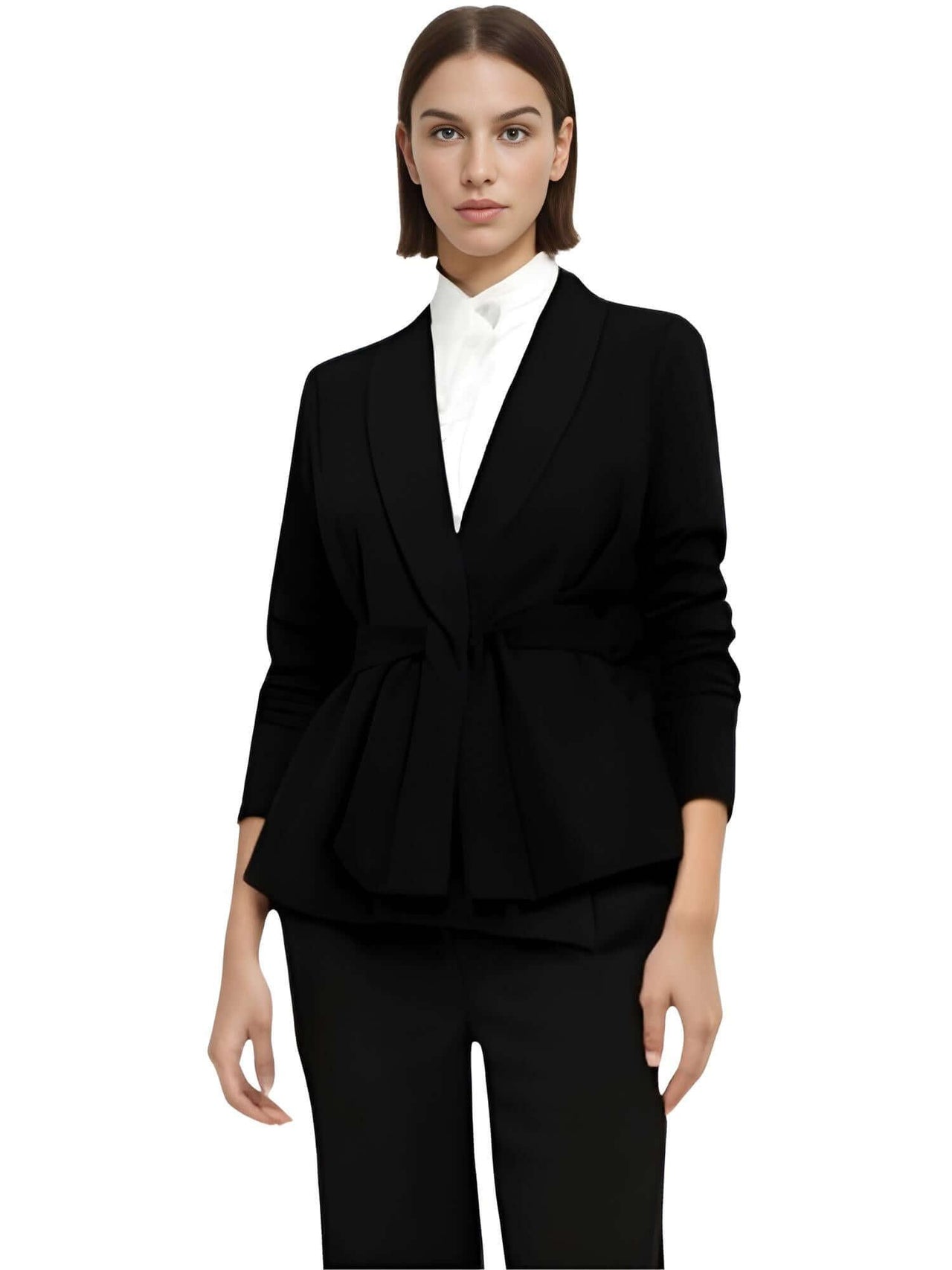 Women's Belted Blazer + High Waist Pants Set -, Sets , Drestiny , Australia, Black, Blazers, Canada, Dress Pants, FR, Jackets, L, M, New Zealand, Pant Sets, Pant Suits, Pink, S, Sets, Suits, United Kingdom, United States, White, XL , Drestiny , www.shopdrestiny.com