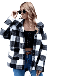 Thumbnail for Women's Checkered Jacket -, Coats & Jackets , Drestiny , Australia, Beige, Black, Brown, Canada, Coats, Dark Blue, Green, Jackets, Khaki, L, M, New Zealand, S, Tan, United Kingdom, United States, XL , Drestiny , www.shopdrestiny.com