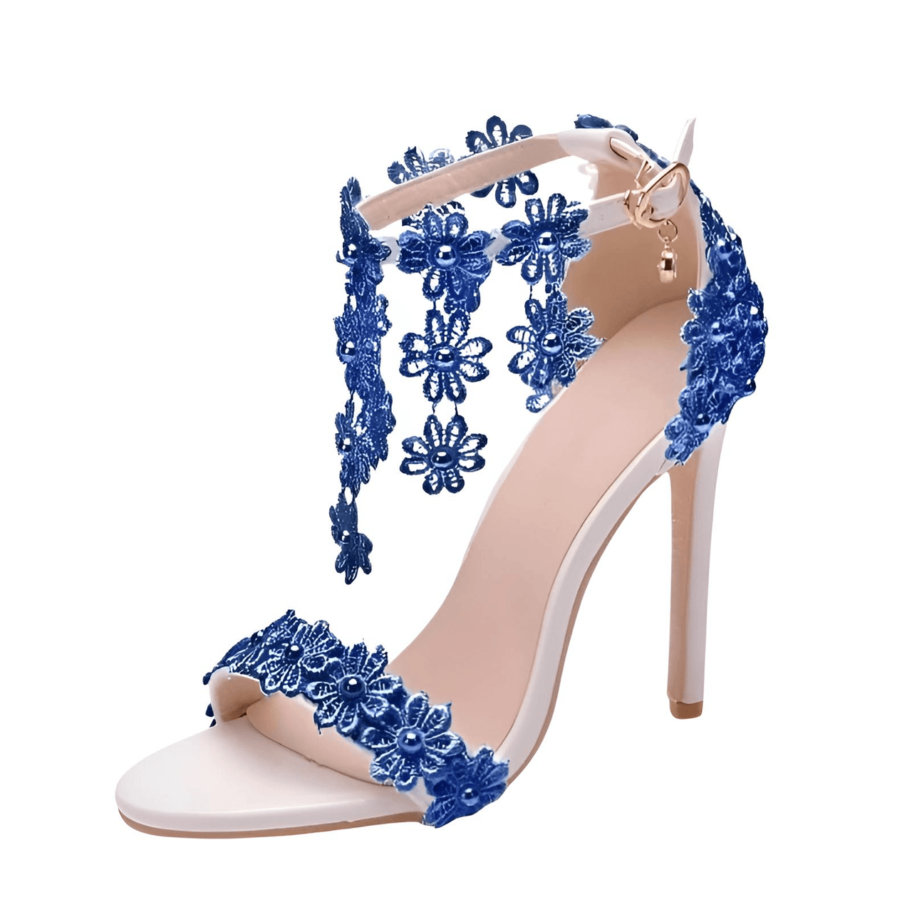 Women's Ankle Strap Sandals With Lace Flower -, Heels , Drestiny , Australia, Beige, Blue, FR, Gold, Green, Heels, High Heels, New Zealand, Pink, Purple, Red, Sandals, United Kingdom, United States, White, Yellow , Drestiny , www.shopdrestiny.com